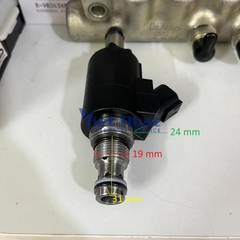 Van điện quạt gió Hyundai R520 – kích thước ren và đầu van chi tiết theo tiêu chuẩn Denso