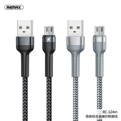 Cáp sạc nhanh 2.4A Micro REMAX RC-124m (usb ra Micro samsung) 1m chính hãng dây dù [BH 1 năm]