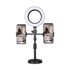 Đèn led Livestream 16cm M16 loại 1 size lớn siêu sáng 3 in 1 chữ T (2 giá đỡ kẹp điện thoại) giống mẫu DK099 / H399 [BH 1 tuần]