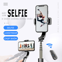 Giá đỡ Gậy Chống Rung Điện Tử Gimbal Stabilizer L08 / Q08 Selfie Quay Phim Tự Sướng Kiêm Giá Đỡ Tripods 3 Chân Có Bluetooth [BH 1 tuần]