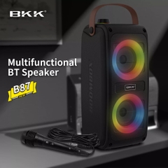 Loa bluetooth karaoke BK87 có led kèm micro hát có dây chính hãng [BH 3 tháng]