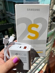 Cóc sạc nhanh Samsung S22 ZIN 5G (KO KÈM CÁP) PD 35w (Cóc 1 Usb-A, 1 Usb-C Type C) full box [BH 6 tháng]