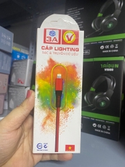 Cáp sạc nhanh 3A iphone 1m dây dù 3AVN 2in1 (usb ra iphone lightning) sạc nhanh kiêm truyền dữ liệu chính hãng [BH: 3 tháng] / pktn sale