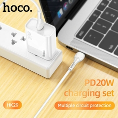 Bộ sạc nhanh 20W Hoco HK29 (c-c) (cáp 2 đầu type c ra type-c) chính hãng [BH 1 năm]