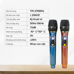 Micro đa năng bộ 2 mic không dây Best Sound W108 cao cấp chống hú hát karaoke [BH 6 tháng]