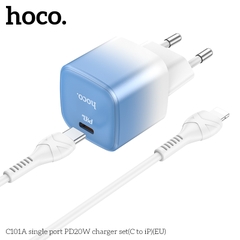 Bộ sạc nhanh 20w Hoco C101A (c-l) (cổng type C ra iPhone Lightning) QC3.0 + PD chính hãng [BH 1 năm]