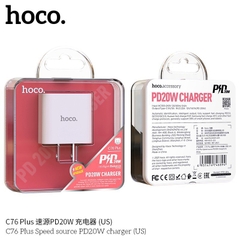 Cóc sạc nhanh 20w Hoco C76 Plus PD 1 cổng type c cho iPhone 11 12 13 Pro Max chính hãng [BH 1 năm]