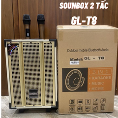 Loa kéo 2 tấc SoundBox GL-T8 bluetooth karaoke 2 micro không dây siêu hay [BH 1 năm]