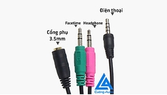 Dây cáp livestream 3 đầu (không có bao bì) kết nối điện thoại với soundcard