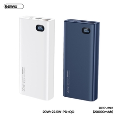 Pin sạc nhanh 22.5W REMAX RPP-292 20.000mAh dự phòng PD QC3.0 chính hãng [BH 1 năm]