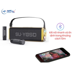 Loa bluetooth karaoke YOSD YS-228 HIFI DJ kèm 2 micro không dây có đèn led RGB siêu đẹp cực hay xách tay chính hãng, công suất 20W[BH 6 tháng]