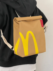 Balo túi xách, túi đeo Mcdonalds chữ M cho bé đi học, đi phượt phong cách Hàn Quốc