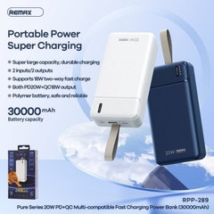 Pin sạc nhanh 20w REMAX RPP-289 30.000mAh dự phòng QC3.0 PD chính hãng [BH 1 năm]