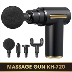 Súng massage GUN KH-720 cầm tay loại 1 xịn 4 đầu, 6 chế độ đầu kim loại [BH 1 tuần]