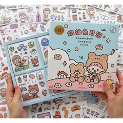 Hộp / Set 100 Miếng Dán Sticker cute trang trí dán tập vở bình nước bút nước cho bé