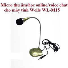 MICROPHONES WEILE WL-M15 sử dụng trên máy tính cho bé học online, nhân viên văn phòng, ca hát, livestream [BH 1 tháng]