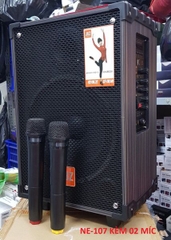 Loa kéo di động JBZ NE 107 2.5 tấc 150w thùng gỗ siêu hay 2 mic ko dây hát karaoke [BH 6 tháng]