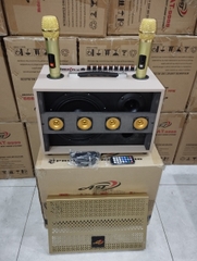 Loa bluetooth karaoke AT T9999 PRO (bass 2 tấc) chính hãng kèm 2 micro không dây [BH 6 tháng]