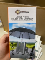 Giá đỡ kẹp điện thoại trên xe máy DLS-M302 sắt kim loại xịn kèm dù gắn chân kính Mobile phone holder with umbrella (Hộp Cam) STABILITY