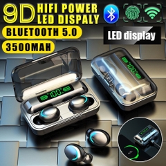 Tai nghe bluetooth TWS F9-5 loại 2 kèm pin dự phòng 2.000mAh kiểu dáng airpods có đế sạc có màn hình lcd [BH 3 tháng]