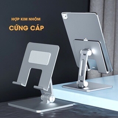 Giá đỡ điện thoại, ipad xoay 180 độ , xếp gọn DESKTOP METAL HOLDER FOR TABLET mã 143 [BH: None]