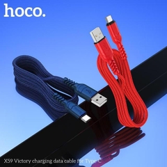 Cáp sạc nhanh 2m Hoco X59 usb ra Type C dây dù chính hãng [BH 1 năm]