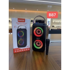 Loa bluetooth karaoke BK87 có led kèm micro hát có dây chính hãng [BH 3 tháng]