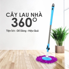 Cây lau nhà bông tròn xoay 360 độ (đầu nhựa)