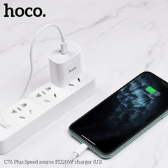 Cóc sạc nhanh 20w Hoco C76 Plus PD 1 cổng type c cho iPhone 11 12 13 Pro Max chính hãng [BH 1 năm]