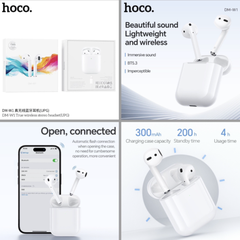 Tai nghe bluetooth HOCO DM-W1 chính hãng, kiểu dáng airpods2 True Wireless [BH 1 năm]