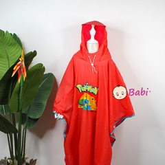 Áo mưa cánh dơi trẻ em size 7 (cao 0.8m) Pokemon cho bé
