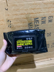 Gói 80 khăn ướt lau giày nội địa trung SHOE SHINE WIPES [bh: none]