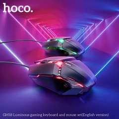 Combo bàn phím chuột có dây HOCO GM18 có đèn led dạ quang chuyên game chính hãng [BH 1 NĂM]