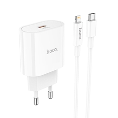 Bộ sạc nhanh 20W Hoco C94A (c-l) PD kèm cáp Type C ra iPhone Lightning, cóc 1 cổng type-c chính hãng [BH 1 năm]