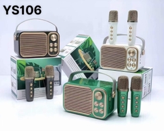 Loa karaoke YS-105 / YS-106 bluetooth kèm 2 micro không dây [BH 3 tháng]