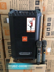 Loa kéo di động JBZ 0806 Thùng gỗ 2 micro karaoke không dây chính hãng [BH: 6 tháng]