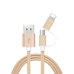 Cáp sạc nhanh đa năng 2 đầu usb ra iPhone và Samsung Micro Fashion Cable SAFE & SPEED [BH 3 tháng]