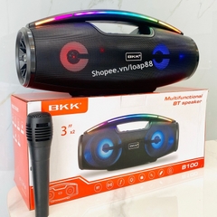 Loa bluetooth karaoke BK100 có led kèm micro hát có dây chính hãng [BH 3 tháng]
