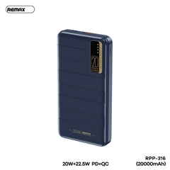 Pin sạc nhanh 22.5W REMAX RPP-316 20.000mAh dự phòng PD QC3.0 chính hãng - BH 1 năm