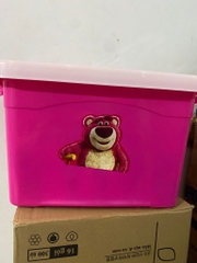 Khăn giấy ướt vệ sinh rút, kèm xô thùng nhựa 10 gói gấu dâu Baby Love Remy hồng