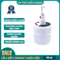 Bóng đèn led Bulb ZJ- V51 60w 42 led tích điện sạc bằng năng lượng mặt trời / cáp sạc có remote, móc treo [BH 1 tuần]