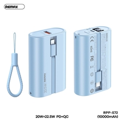 Pin sạc nhanh 22.5w REMAX RPP-572 10.000mAh dự phòng PD QC3.0 kèm cáp liền pin chính hãng [BH 1 năm]