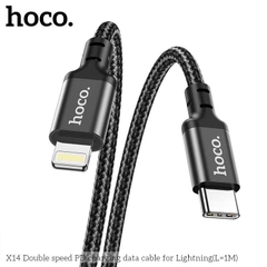 Cáp sạc nhanh 20W 1 mét HOCO X14 (c-l 1m) (Type C ra iPhone Lightning) PD dây dù chính hãng [BH 1 năm]