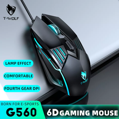 Chuột có dây Gaming T-WOLF G560 có LED mẫu mới siêu đẹp [BH 1 NĂM]
