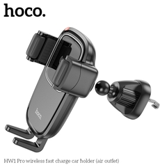 Giá đỡ điện thoại HOCO HW1 Pro kiêm đế sạc không dây cho xe hơi, ô tô chính hãng [BH 1 năm]