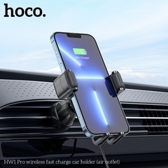 Giá đỡ điện thoại HOCO HW1 Pro kiêm đế sạc không dây cho xe hơi, ô tô chính hãng [BH 1 năm]