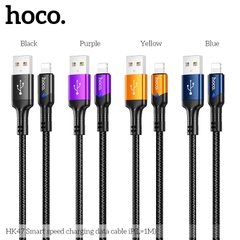 Cáp sạc nhanh iP 3A Hoco HK47 1M có đèn led báo sạc (usb ra iphone lightning 1 mét) chính hãng [BH 1 NĂM]