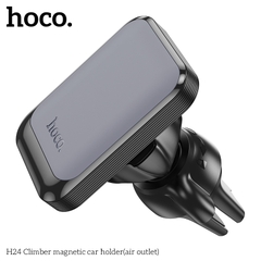 Giá đỡ điện thoại xe hơi HOCO H24 (kẹp gắn móc lỗ vent khe thông gió ô tô) hít nam châm từ magnetic chính hãng [BH 1 năm]