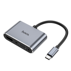 CÁP CHUYỂN HOCO HB30 BỘ TYPE C RA HDTV + VGA + USB3.0 + PD CHÍNH HÃNG [BH 1 NĂM]