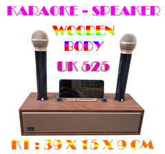 Loa bluetooth karaoke XM-UK525 vỏ gỗ kèm 2 micro không dây hát karaoke chính hãng [BH 6 tháng]